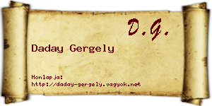 Daday Gergely névjegykártya